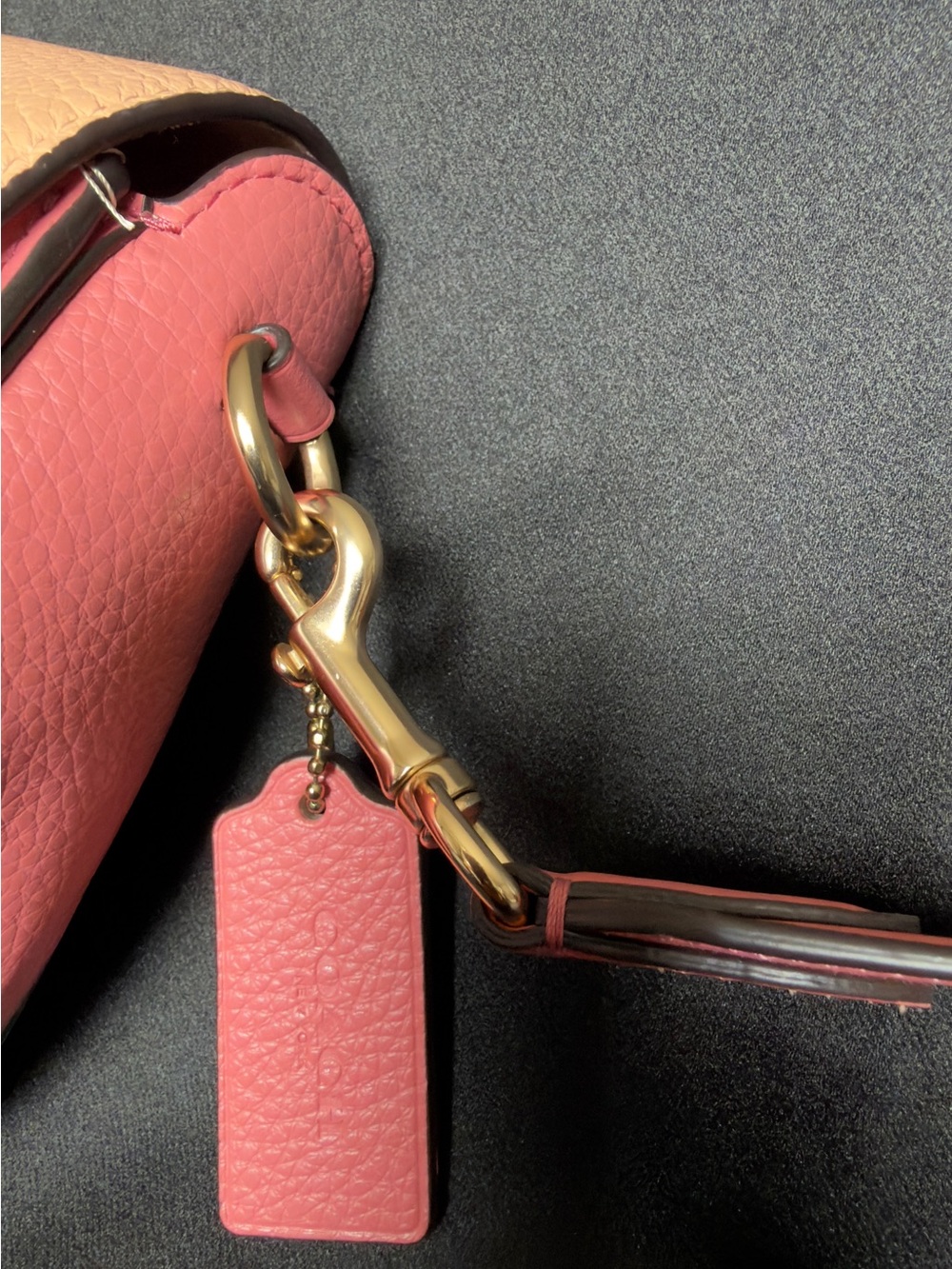 Authentic Coach Georgie Saddle Bag In Colorblock Faded Blush Taffy -model C8296 - Picture 14 of 16